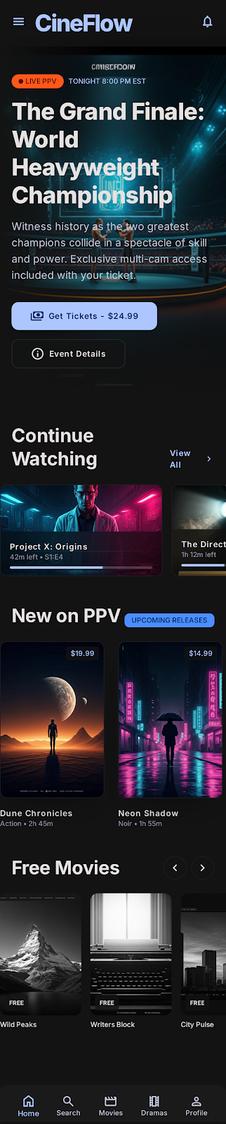 SKTV home dashboard